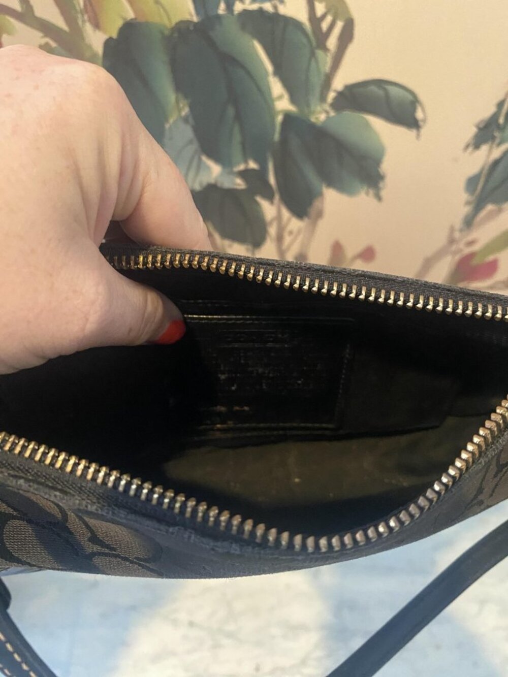 Coach Demi Hampton Shoulder Bag Womens Small Black Signature Jacquard Purse - Picture 6 of 7
